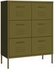 vidaXL Schubladenschrank Olivgrün 80x35x101,5 cm Stahl 336144 Bild 2