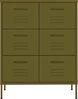 vidaXL Schubladenschrank Olivgrün 80x35x101,5 cm Stahl 336144 Bild 3