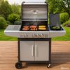 Justus Gasgrill "Ares 3 SU", 3+1 Brenner, Stahl silber, 112 x 57 x 122 cm Bild 2