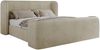 Polsterbett mit Lattenrost, Doppelbett für Schlafzimmer, Gepolstertes Kopfteil - EMORA CLASSIC DUO - 200 x 200 cm - Beige Velours Bild 5