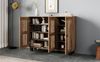 Sideboard, 3-türiger Schrank mit 8 Ablagefächern, Beistelltisch für Wohnzimmer, Schlafzimmer oder Büro, MDF, Weiß, 120×32×92 cm Bild 5