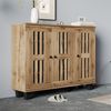 Sideboard, 3-türiger Schrank mit 8 Ablagefächern, Beistelltisch für Wohnzimmer, Schlafzimmer oder Büro, MDF, Weiß, 120×32×92 cm Bild 4