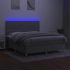 vidaXL Boxspringbett mit Matratze & LED Hellgrau 160x200 cm Stoff, Härtegrad: H2 [3135605] Bild 4