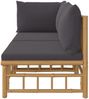 vidaXL 2-tlg. Garten-Lounge-Set mit Dunkelgrauen Kissen Bambus 362306 Bild 4