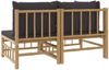 vidaXL 2-tlg. Garten-Lounge-Set mit Dunkelgrauen Kissen Bambus 362306 Bild 5
