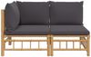 vidaXL 2-tlg. Garten-Lounge-Set mit Dunkelgrauen Kissen Bambus 362306 Bild 3