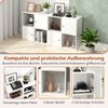 4 Fächern Bücherregal mit Kippschutz & 2 Türen Würfelregal Organizer Raumteiler Weiß Bild 3