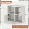 4 Fächern Bücherregal mit Kippschutz & 2 Türen Würfelregal Organizer Raumteiler Weiß Bild 2