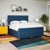 vidaXL Boxspringbett mit Matratze Blau 180x200 cm Stoff 3294441 Bild 5