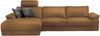 KAWOLA Sofa LOLA Ecksofa XL Stoff cognac mit motorischer Relaxfunktion Recamiere links 84 x 178 x 304 cm Bild 3