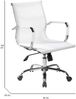 Dmora Stuhl mit Rädern Asuni, Chefsessel mit Armlehnen, Ergonomischer Bürostuhl, Weiß, 62x54h92/102 cm Bild 3