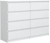 meble masztalerz Kommode Weiss mit 8 Schubladen 120 cm, Sideboard Wohnzimmer, Kommode Schlafzimmer H: 101,5 cm, B: 120 cm, T: 39 cm,Kommode mit Schubladen, Schubladenschrank Bild 5