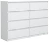 meble masztalerz Kommode Weiss mit 8 Schubladen 120 cm, Sideboard Wohnzimmer, Kommode Schlafzimmer H: 101,5 cm, B: 120 cm, T: 39 cm,Kommode mit Schubladen, Schubladenschrank Bild 4