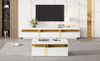 TV-Schrank & Couchtisch Set, weiß mit Marmoroptik, 200x40x42 cm & 100x50x40 cm Bild 4