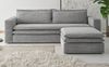 Sofa 3-Sitzer Pesaro in grau Cord Schlafsofa Set inkl. Hocker Bild 2