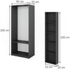 Kleiderschrank Elmo Anthrazit 80 x 200 cm 2er Set Vicco Bild 2