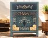 Vintage Asia Asiatische Möbelkombination Kommode Sideboard Nachttisch Nachtkästchen3-Teilig Blau-Braun Bild 3