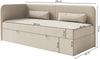 Selsey 'Calmmo' Jugendbett 90x200 mit Bettkasten, Chenille-Bezug, Kopfteil links, Dunkelbeige Bild 5