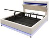 BlingBin Polsterbett Stauraumbett mit LED-Beleuchtung & USB/Typ-C Ladefunktion (Funktionsbett, Bett, Jugendbett, 1-tlg, Doppelbett 180x200 cm), hydraulischem Stauraum und Flip-Top-Aufbewahrung,Drucktaste/Appdienung Bild 2