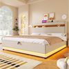 BlingBin Polsterbett Stauraumbett mit LED-Beleuchtung & USB/Typ-C Ladefunktion (Funktionsbett, Bett, Jugendbett, 1-tlg, Doppelbett 180x200 cm), hydraulischem Stauraum und Flip-Top-Aufbewahrung,Drucktaste/Appdienung Bild 3