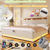 BlingBin Polsterbett Stauraumbett mit LED-Beleuchtung & USB/Typ-C Ladefunktion (Funktionsbett, Bett, Jugendbett, 1-tlg, Doppelbett 180x200 cm), hydraulischem Stauraum und Flip-Top-Aufbewahrung,Drucktaste/Appdienung Bild 4
