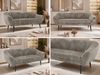 Sofa, Wohnzimmersofa PIRS 3, Skandinavisches Sofa 3-Sitzer, Sofa mit Wellenfederung, schwarze Füße, Breite 180 cm Hoher Sitzkomfort - Hellbraun Cord Bild 2