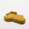 Ecksofa Schlafsofa Sofa VENEDIG Stoff Salvador Honiggelb Ottomane Links Bild 3