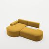 Ecksofa Schlafsofa Sofa VENEDIG Stoff Salvador Honiggelb Ottomane Links Bild 4