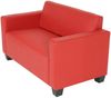 2er Sofa Couch Lyon Loungesofa Kunstleder ~ rot Bild 5
