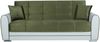 Dmora 3-Sitzer Schlafsofa Dike, Sofa mit Stauraum aus Öko-Leder und Stoff, Wohnzimmersofa mit Klick-Klack-Öffnung, 220 x 84 x 91 cm, Weiß und Grün Bild 4