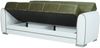 Dmora 3-Sitzer Schlafsofa Dike, Sofa mit Stauraum aus Öko-Leder und Stoff, Wohnzimmersofa mit Klick-Klack-Öffnung, 220 x 84 x 91 cm, Weiß und Grün Bild 3