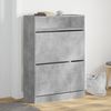 vidaXL Schuhschrank mit 2 Klappen Betongrau 80x34x116 cm 3214409 Bild 2