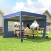 Faltbarer Pavillon (3 x 3 m) mit verstellbaren Wänden und Höhe, UV-Schutz 50+, dunkelblau Bild 3