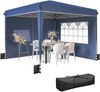 Faltbarer Pavillon (3 x 3 m) mit verstellbaren Wänden und Höhe, UV-Schutz 50+, dunkelblau Bild 2