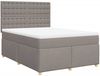 vidaXL Boxspringbett mit Matratze Taupe 160x200 cm Stoff 3293649 Bild 3