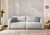 Schlafcouch Verwandlung Big-Sofa - Ecksofa Gästebett Bettkasten Cord Silbergrau Bild 2