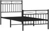 vidaXL Bettgestell mit Kopf- und Fußteil, Metall, Schwarz, 90x200 cm Bild 4