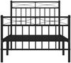 vidaXL Bettgestell mit Kopf- und Fußteil, Metall, Schwarz, 90x200 cm Bild 5