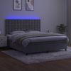 vidaXL Boxspringbett mit Matratze & LED Hellgrau 160x200 cm Samt 3136371 Bild 4