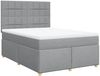vidaXL Boxspringbett mit Matratze Hellgrau 140x190 cm Stoff 3291275 Bild 2