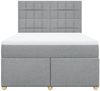 vidaXL Boxspringbett mit Matratze Hellgrau 140x190 cm Stoff 3291275 Bild 4