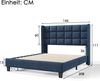 Polsterbett 140×200 cm aus Leinen-Stoff mit Lattenrost, blau Bild 4