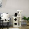 Katzenkratzbaum Groß Mit Bett & Spielzeug - Katzenspielturm Kletterbaum Mit Sisalpfosten Und Doppelhaus,Cremeweiß Bild 2