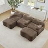 Modulares Sofa 70cm×288cm×167cm aus Samt – rahmenloses Wohnzimmersofa mit tiefer Sitzfläche und flexibler U- oder L-Form, Braun Bild 4