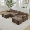 Modulares Sofa 70cm×288cm×167cm aus Samt – rahmenloses Wohnzimmersofa mit tiefer Sitzfläche und flexibler U- oder L-Form, Braun Bild 2