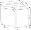 Eckunterschrank Fame-Line Anthrazit Hochglanz 80.5 cm , AP Eiche Vicco Bild 2