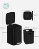 Songmics Mülleimer Küche, 20 Liter Abfalleimer, Tretmülleimer, Stahl, mit Inneneimer, Softclose, Offenhaltefunktion, tintenschwarz LTBDE592B02 Bild 5