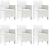 vidaXL Garten Essgruppe 7 pcs Weiß Polt Rattan 3378566 Bild 4