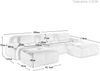 Flieks Modulares Cord Sofa 3-Sitzer mit 2x Hocker, Cloud Sofa rahmenlos, bodennah mit tiefer Sitzfläche, auch als Schlafsofa nutzbar, Braun Bild 4