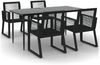 IKAYAA Garten-Essgruppe (1 Tisch & 4 Stühle) – Outdoor-Möbel aus PVC-Geflecht Bild 2